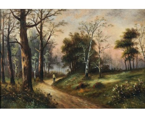 E*** Ronel (British, 19th Century)Two figures on a country lane; and a companion, a paireach signed 'E Ronel' (lower right)oi