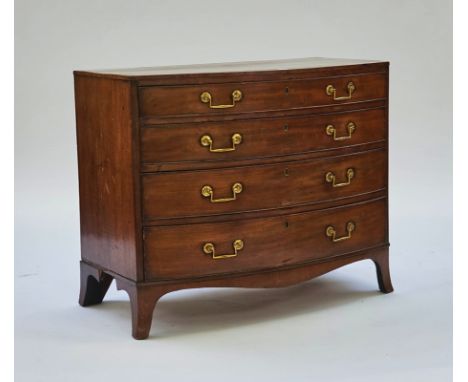 A Regency mahogany chestWith four long graduated drawers, 100cm wide; 55.5cm deep; 81cm highCondition report:&nbsp;Later repl