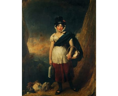 George Henry Harlow (British, 1787-1819)Portrait of Sarah Siddonsbears labels (verso)oil on canvas90.5 x 69.5cmCanvas relined