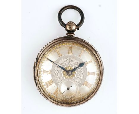 A Victorian silver cased openfaced gentleman's pocket watchThe gilt fusee movement with a lever escapement, detailed to the b