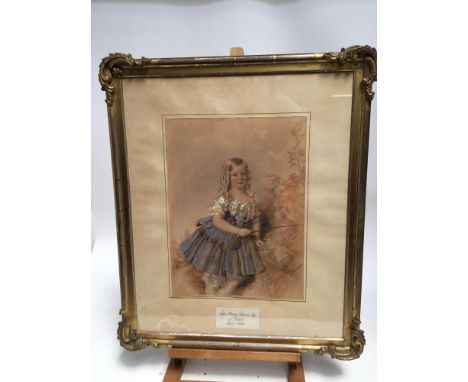 English School, 19th century, watercolour - portrait of John Henry Francis Ley of Trehill (1847-1930), depicted as a child, l
