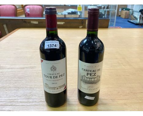 Two Bottles of Quality Red Wine, comprising Chateau de Pez 2013 and Chateau Tour De Pez 2016.