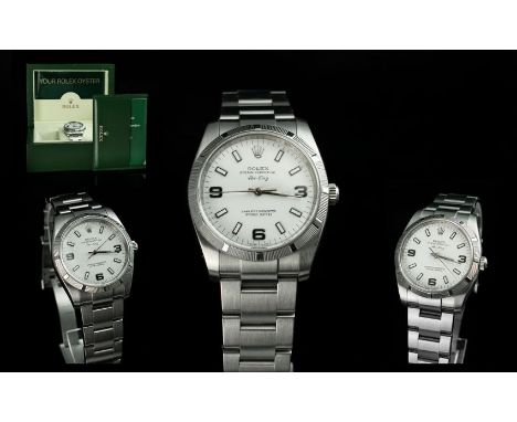 Rolex Oyster Perpetual Air King - Gents Stainless Steel Chronometer Wrist Watch. Ref Model 114210, Serial No M42507. Complete