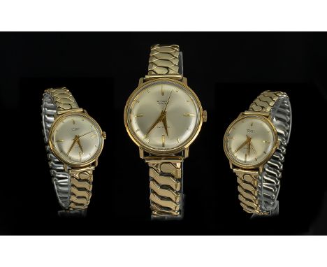 Rodania 30 Jewels Automatic 20 Mirons Gold Plated Gents Mechanical Wrist Watch. Features Gold Markers. Swing Hand Seconds, La