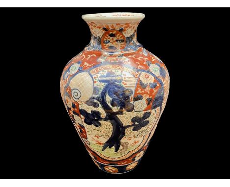 Imari Style Chinese Vase - Has been adapted into a lamp base at some time.