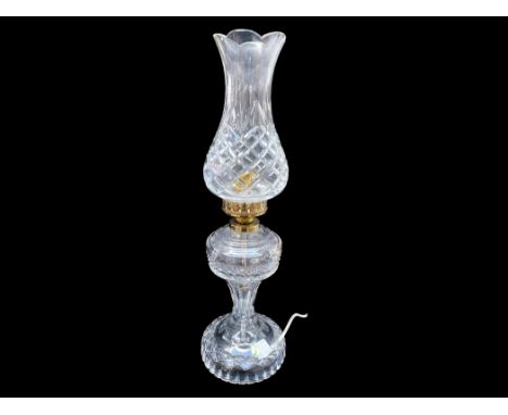 Waterford Crystal Inishturk Lamp, Waterford Crystal Inishturk Lamp, beautifully cut crystal, measures 22" high.  Brass decora