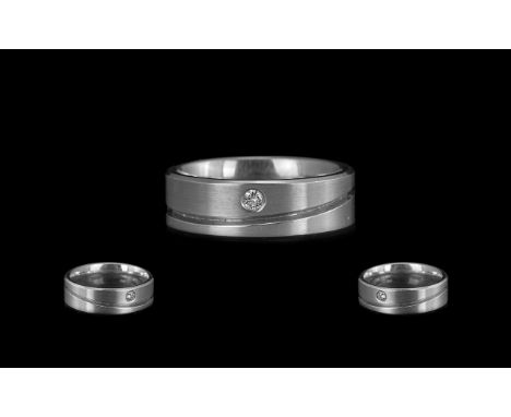 18ct White Gold Diamond Set Band.  Weight 8.3 grams.  Ring Size L.