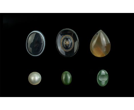 A Small Collection of Unwanted mixed stones. Banded agate, pearl hardstone etc