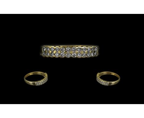 Ladies 18ct Gold Quality Diamond Set Ring of pleasing design and proportions, full hallmark to interior of shank; the 24 well