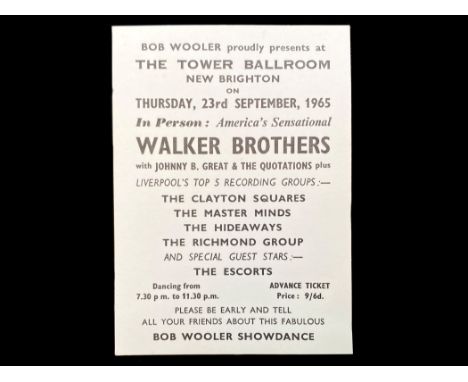 The Walker Brothers Original Ticket - Unused 23.09.1965 for their show at New Brighton Tower Ballroom.