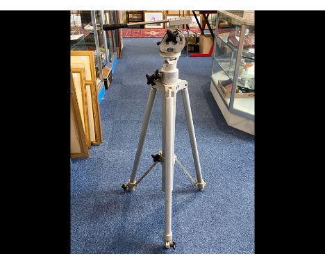 Industrial Tripod, Powder Coated Aluminium Tripod stamped MPE England, ideal for conversion to lamp.  Adjustable height