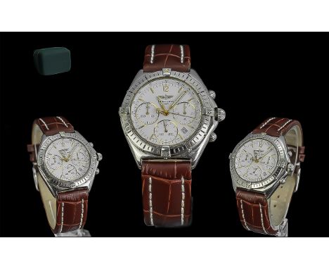 Breitling 1884 Stainless Steel Cased Chronograph Wrist Watch, No. D55046 - 2089.  Features multi-dials water resistant 100 me