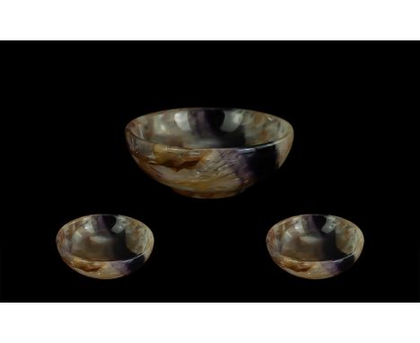 Blue John Gems Stone Bowl, mined from Treek Cliff Cavern, Castletown, Winnets one vein Blue John, with certificates.  Retail 