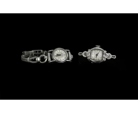 Two Ladies Wrist Watches Jaeger-LeCoultre and Bulova, both manual wind and A/F.