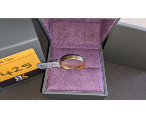 Titanium &amp; yellow gold ring RRP £760We have used a ring sizer mandrel to determine the inside diameter in mm of this ring