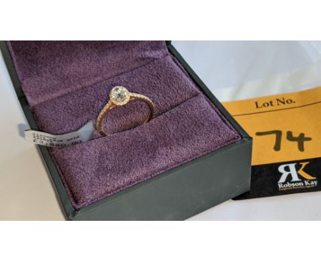 18ct rose gold ring with 0.40ct central stone &amp; 0.43ct of additional stones around the central stone &amp; around the vas