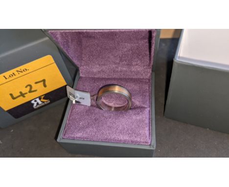 Titanium &amp; rose gold ring RRP £690We have used a ring sizer mandrel to determine the inside diameter in mm of this ring, 