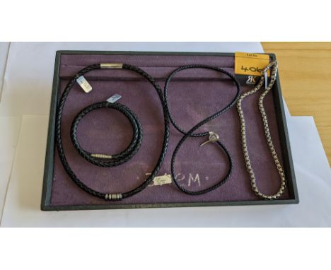 4 off assorted men's necklaces, RRP £59 to £180 per item, total RRP £360This is the third &amp; final sale of stock from a je