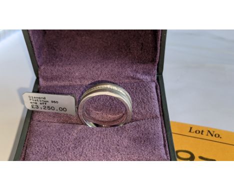 Platinum 950 ring with diamonds set all the way round RRP £3,250We have used a ring sizer mandrel to determine the inside dia