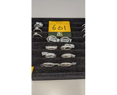 8 off assorted display/sample eternity rings. It is understood that these rings were used for display purposes &amp; are not 