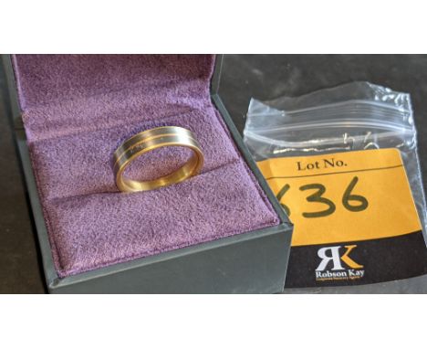 Titanium ring with 18ct gold inlay. No paperwork/price stickers accompany this lot &amp; our description relies on informatio