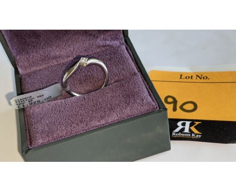 Platinum 950 &amp; diamond ring with 0.17ct D/IF diamond. RRP £1,925We have used a ring sizer mandrel to determine the inside