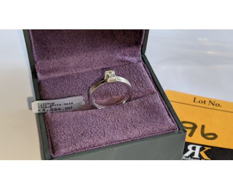 18ct white gold &amp; diamond ring with 0.50ct H/Si diamond RRP £3,334We have used a ring sizer mandrel to determine the insi