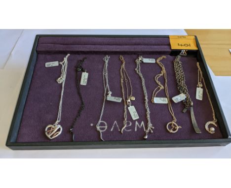 8 off assorted pendant &amp; necklace sets with RRP of £83 to £91 each. Combined RRP for the 10 items in this lot is £609. NB