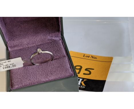 Platinum 950 &amp; diamond ring with 0.15ct oval diamond RRP £988We have used a ring sizer mandrel to determine the inside di