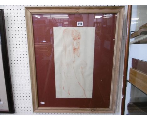 A 1960S NUDE STUDY SKETCH OF A LADY