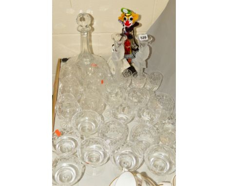 A PARCEL OF CUT GLASS ETC, to also include a pair of Franklin Mint Snow Dove crystal candlesticks, designed by Igor Carl Fabe