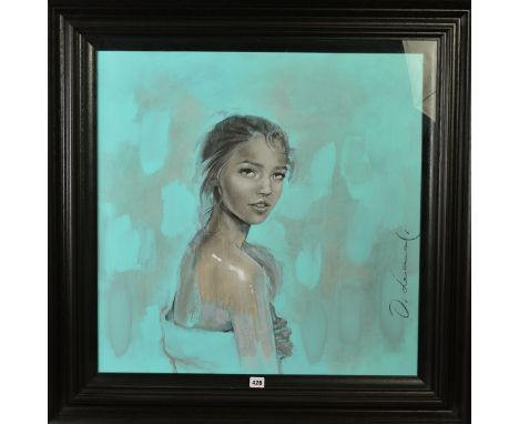 OKSANA LEADBITTER (CZECH 1974), 'Natalie After Bath', a portrait study of a young woman, signed to the right side, signed and