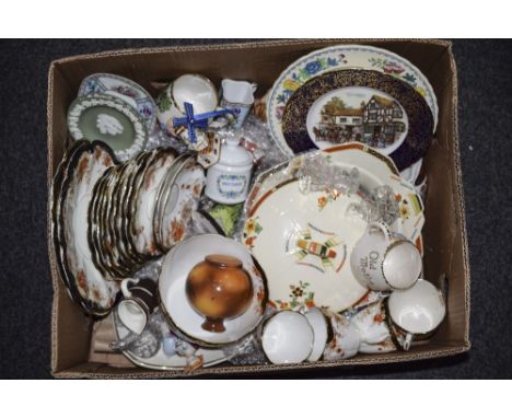 Box Of Miscellaneous Ceramics And Glass. Comprising Wedgwood, Goebel, Part Tea Set, Ornaments, etc.