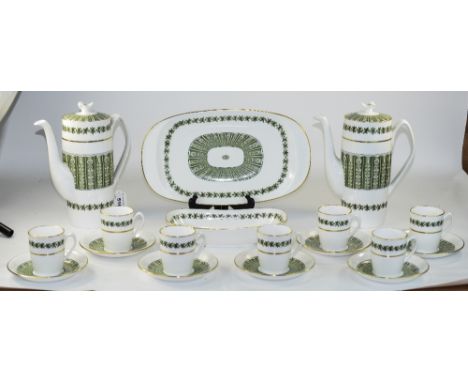 Spode Bone China Fepa Congress 1967 20 Piece Coffee Set. c.1960's ' Provence ' Pattern. Num Y7843. Comprises 8 Coffee Cups an