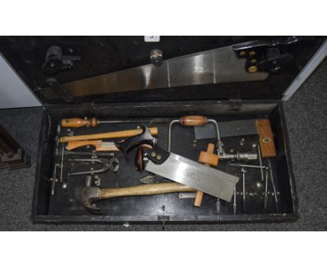 GTL Tool Chest 1933, Hinged Tool Box Comprising A Lift Out Tray Containing A Collection Of Hand Tools To Include Drill Bits, 
