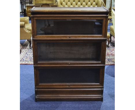 An Oak  Globe Wernicke Three Tier Bookcase