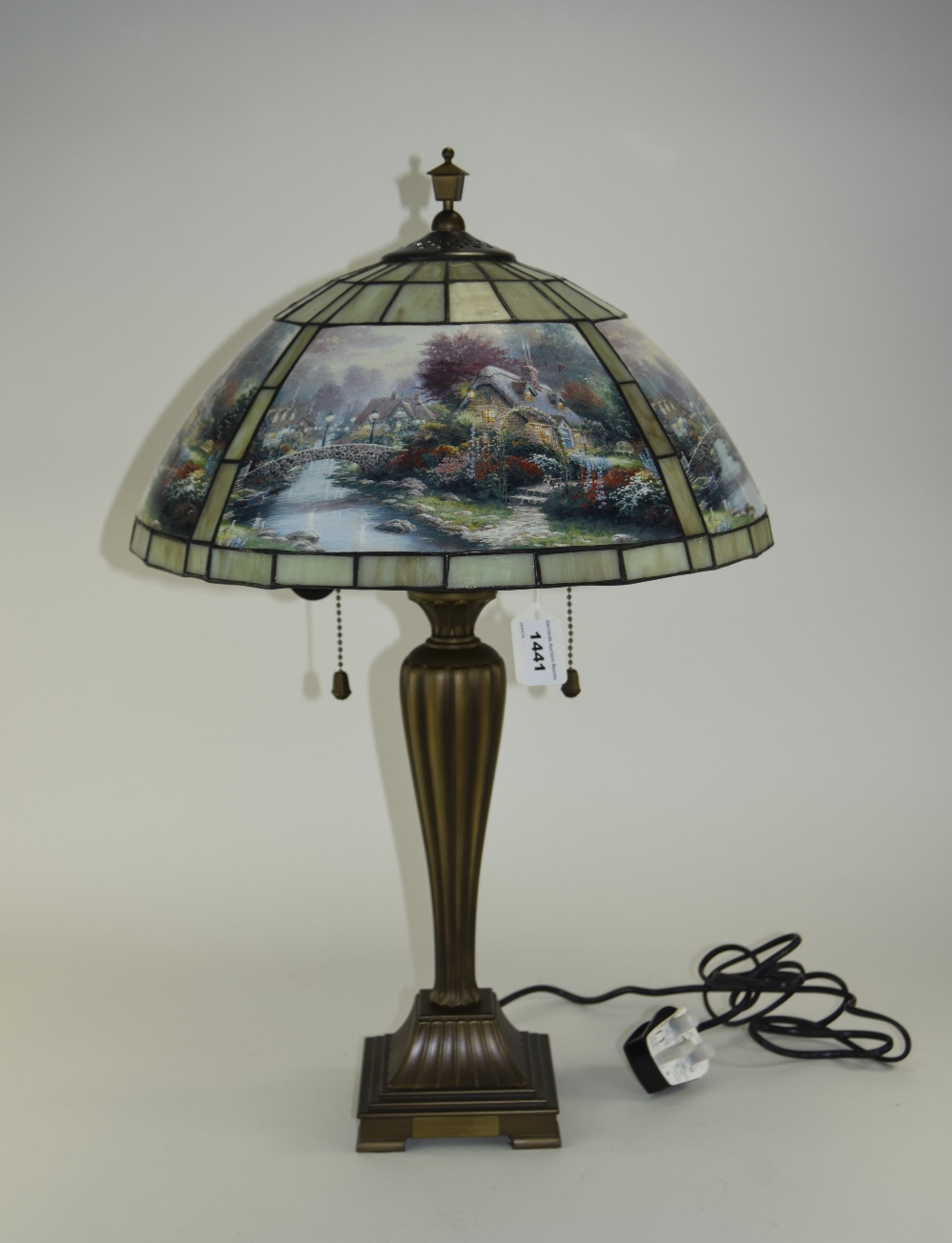 Thomas Kinkade "Lamplight Bridge" Table Lamp, With Certificate Of