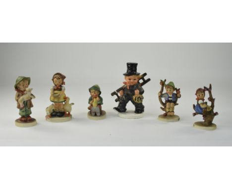 Hummel Figures ( 6 ) In Total. Includes Large Figure of a Chimney Sweep 5.5 Inches High + The Lost Sheep, Apple Tree Boy, Sin