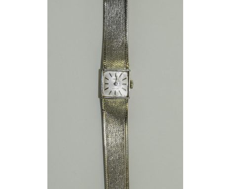 Tissot Ladies 9ct White Gold Mechanical Wrist Watch, with Integral 9ct White Gold Mesh Bracelet. Fully Hallmarked. Gold Weigh