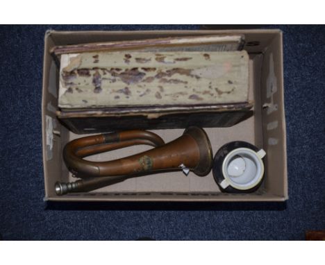 Mixed Lot Comprising A Noritake Urn, Dallas London Bugle & Large Bible
