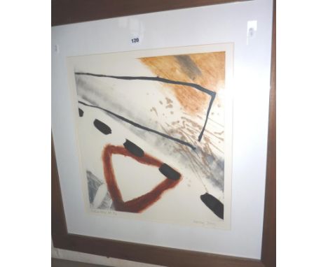 Lesley DAVY, large abstract colour lithograph, 6/15 titled "Future Map IV", 33" x 32" overall, signed & numbered in pencil