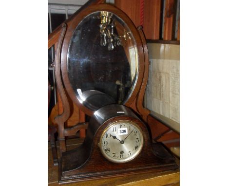 'Napoleon hat' mantle clock, and a toilet mirror
