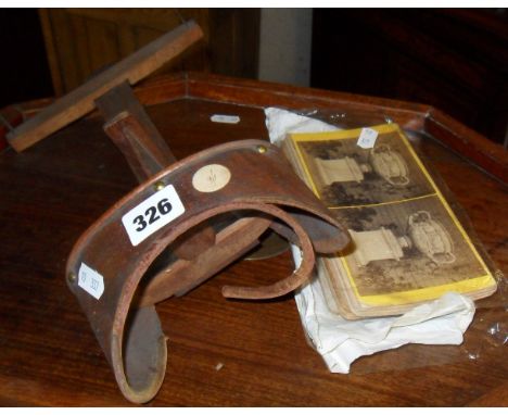 Stereocard viewer, and assorted stereocards