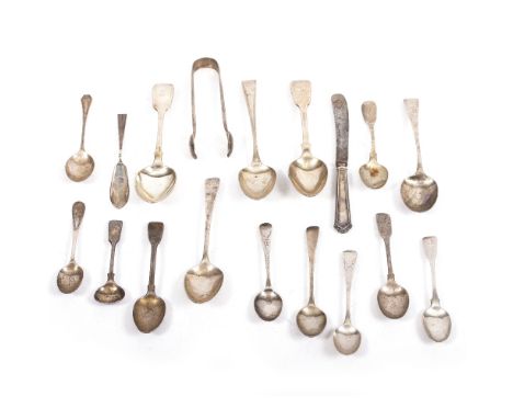 A SILVER FIDDLE PATTERN SPOON WITH MARKS FOR EXETER, 1857 with a further similar fiddle pattern spoon with marks for London, 