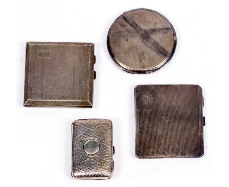  A 8TH BATTALION SILVER CIGARETTE CASE DEDICATED TO W.HILL, marks for Birmingham, 1936 with engine turned decoration and a 8t