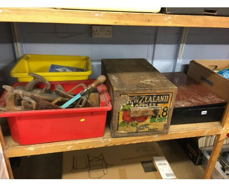 Shelf of assorted tools etc.