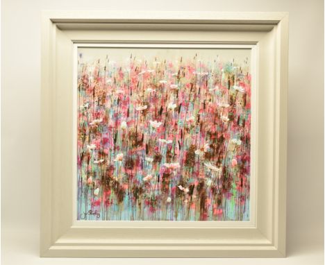 JO STARKEY (BRITISH CONTEMPORARY) 'SWEETNESS &amp; LIGHT', a meadow of wild flowers, signed bottom left, signed and titled ve