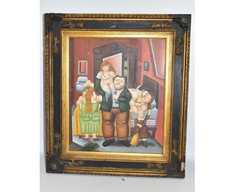 R. WILSON AFTER FERNANDO BOTERO, 'LA CASA DE AMANDA RAMIREZ / THE HOUSE OF AMANDA RAMIEREZ', a scene set in a bedroom with fi