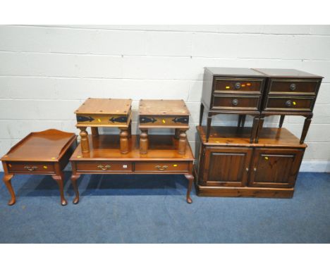 A SELECTION OF OCCASIONAL FURNITUE, to include a parker knoll mahogany coffee table, width 110cm x depth 55cm x height 49cm, 