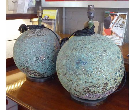 THE LAMP WORKSHOP MOLTEN GLASS TABLE LAMPS, a pair, 40cm H. (2)